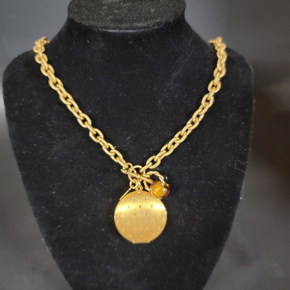 Vintage John Wind‎ Gold Tone Egyptian Cosplay Locket Statement Necklace Grandma - Picture 2 of 7